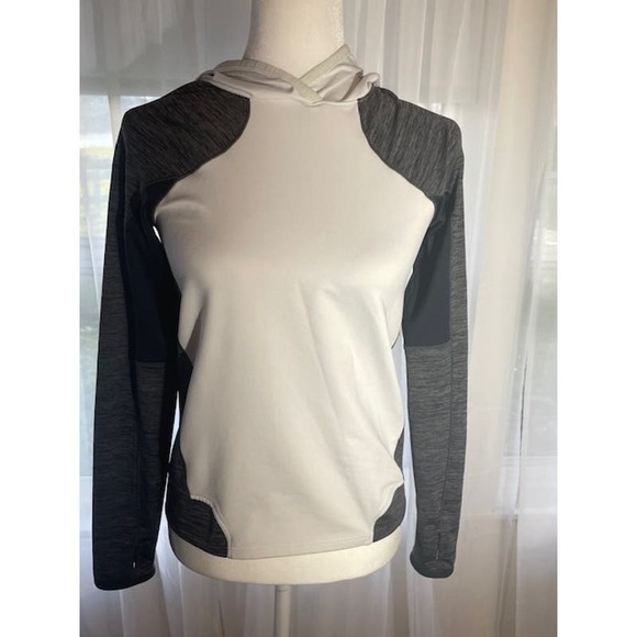 Under Armour Women Size XS Cold Gear Hoodie Pullover‎ White & Gray - Picture 1 of 5